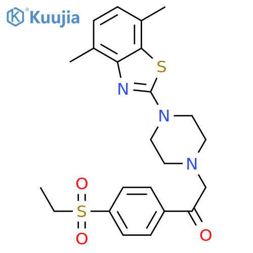 1-4-(4,7-dimethyl-1,3-benzothiazol-2-yl)piperazin-1-yl-2-4-(ethanesulfonyl)phenylethan-1-one structure