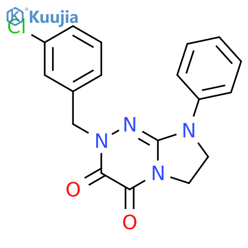 2-(3-chlorophenyl)methyl-8-phenyl-2H,3H,4H,6H,7H,8H-imidazo2,1-c1,2,4triazine-3,4-dione structure