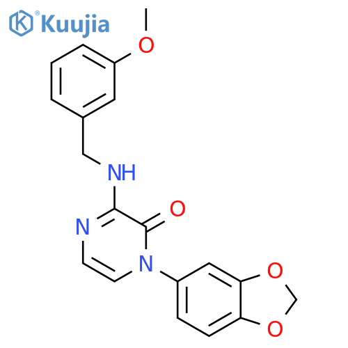 1-(2H-1,3-benzodioxol-5-yl)-3-{(3-methoxyphenyl)methylamino}-1,2-dihydropyrazin-2-one structure