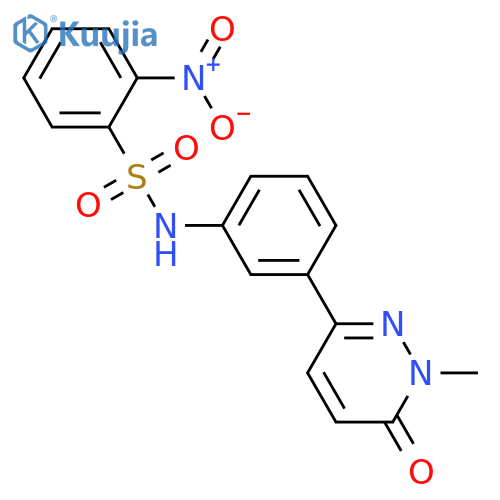 N-3-(1-methyl-6-oxo-1,6-dihydropyridazin-3-yl)phenyl-2-nitrobenzene-1-sulfonamide structure
