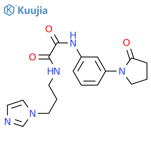 N-3-(1H-imidazol-1-yl)propyl-N'-3-(2-oxopyrrolidin-1-yl)phenylethanediamide structure