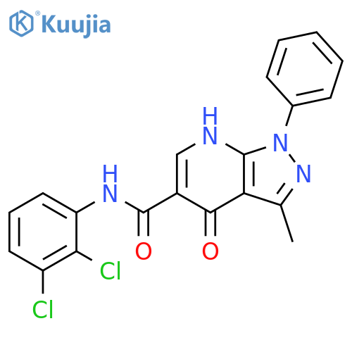 N-(2,3-dichlorophenyl)-3-methyl-4-oxo-1-phenyl-1H,4H,7H-pyrazolo3,4-bpyridine-5-carboxamide structure