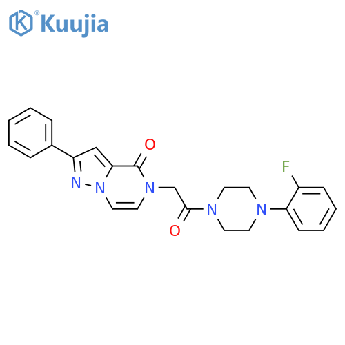 5-{2-4-(2-fluorophenyl)piperazin-1-yl-2-oxoethyl}-2-phenyl-4H,5H-pyrazolo1,5-apyrazin-4-one structure