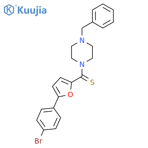 1-benzyl-4-5-(4-bromophenyl)furan-2-carbothioylpiperazine structure