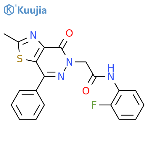 N-(2-fluorophenyl)-2-{2-methyl-4-oxo-7-phenyl-4H,5H-1,3thiazolo4,5-dpyridazin-5-yl}acetamide structure