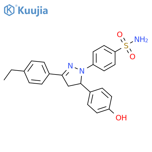 4-3-(4-ethylphenyl)-5-(4-hydroxyphenyl)-4,5-dihydro-1H-pyrazol-1-ylbenzene-1-sulfonamide structure