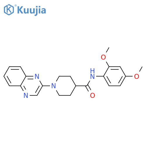 N-(2,4-dimethoxyphenyl)-1-(quinoxalin-2-yl)piperidine-4-carboxamide structure