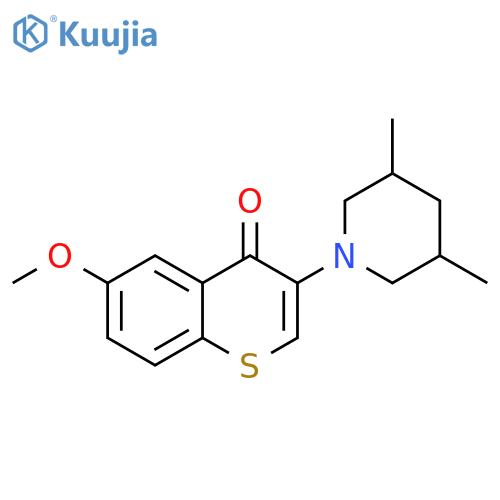 3-(3,5-dimethylpiperidin-1-yl)-6-methoxy-4H-thiochromen-4-one structure