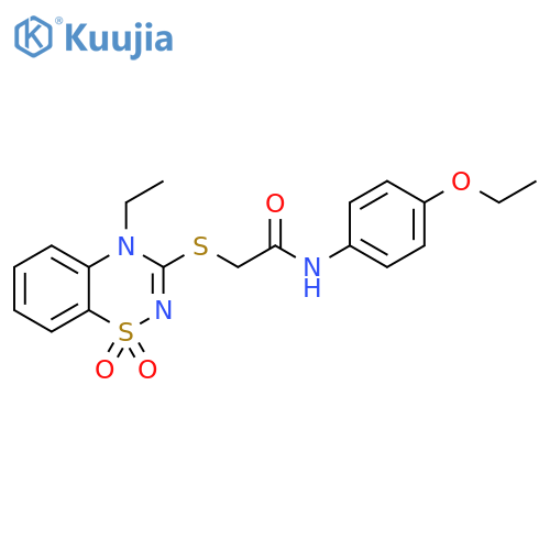 N-(4-ethoxyphenyl)-2-(4-ethyl-1,1-dioxo-4H-1lambda6,2,4-benzothiadiazin-3-yl)sulfanylacetamide structure