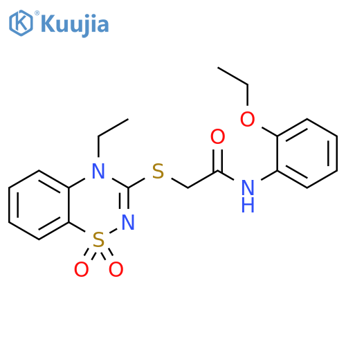 N-(2-ethoxyphenyl)-2-(4-ethyl-1,1-dioxo-4H-1lambda6,2,4-benzothiadiazin-3-yl)sulfanylacetamide structure
