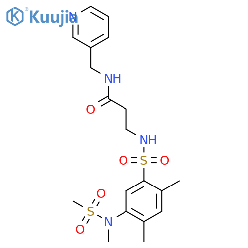 3-2,4-dimethyl-5-(N-methylmethanesulfonamido)benzenesulfonamido-N-(pyridin-3-yl)methylpropanamide structure