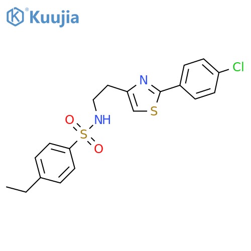 N-{2-2-(4-chlorophenyl)-1,3-thiazol-4-ylethyl}-4-ethylbenzene-1-sulfonamide structure