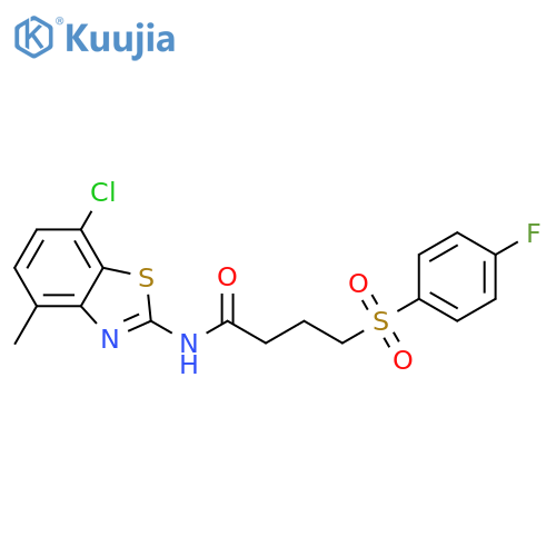 N-(7-chloro-4-methyl-1,3-benzothiazol-2-yl)-4-(4-fluorobenzenesulfonyl)butanamide structure