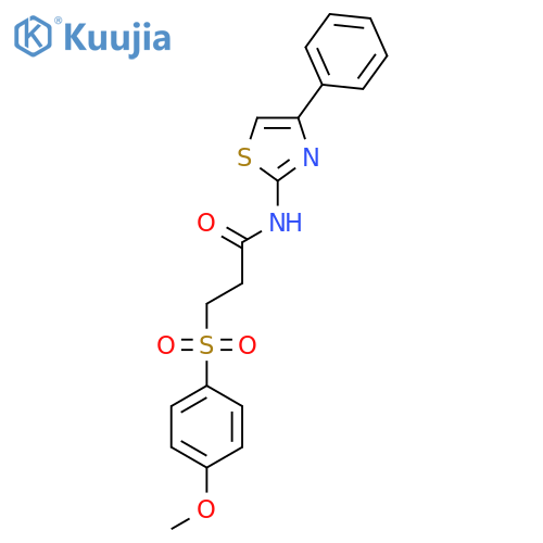 3-(4-methoxybenzenesulfonyl)-N-(4-phenyl-1,3-thiazol-2-yl)propanamide structure