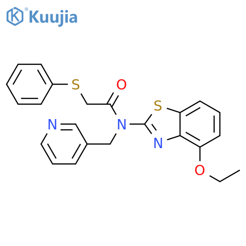 N-(4-ethoxy-1,3-benzothiazol-2-yl)-2-(phenylsulfanyl)-N-(pyridin-3-yl)methylacetamide structure
