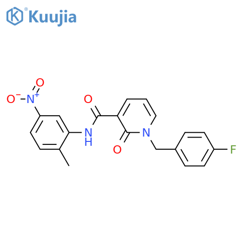 1-(4-fluorophenyl)methyl-N-(2-methyl-5-nitrophenyl)-2-oxo-1,2-dihydropyridine-3-carboxamide structure