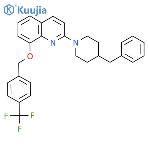 2-(4-benzylpiperidin-1-yl)-8-{4-(trifluoromethyl)phenylmethoxy}quinoline structure
