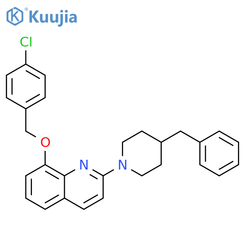 2-(4-benzylpiperidin-1-yl)-8-(4-chlorophenyl)methoxyquinoline structure