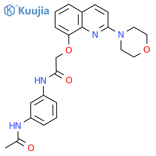N-(3-acetamidophenyl)-2-{2-(morpholin-4-yl)quinolin-8-yloxy}acetamide structure