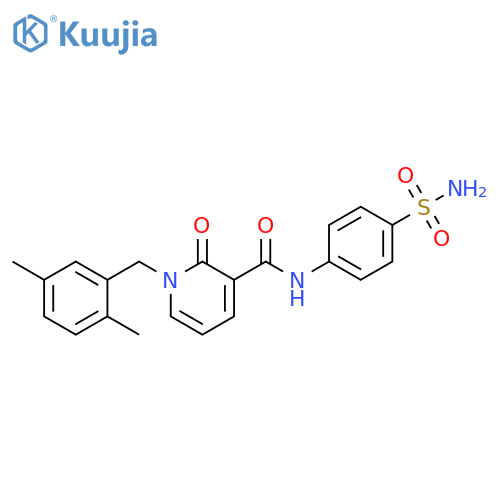 1-(2,5-dimethylphenyl)methyl-2-oxo-N-(4-sulfamoylphenyl)-1,2-dihydropyridine-3-carboxamide structure