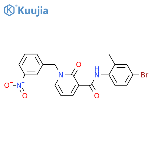 N-(4-bromo-2-methylphenyl)-1-(3-nitrophenyl)methyl-2-oxo-1,2-dihydropyridine-3-carboxamide structure