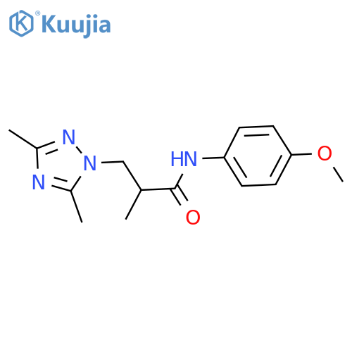 3-(3,5-dimethyl-1H-1,2,4-triazol-1-yl)-N-(4-methoxyphenyl)-2-methylpropanamide structure
