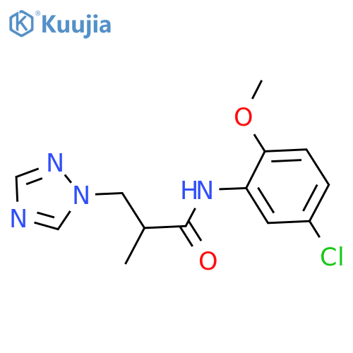 N-(5-chloro-2-methoxyphenyl)-2-methyl-3-(1H-1,2,4-triazol-1-yl)propanamide structure