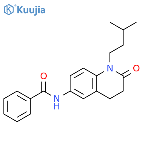 N-1-(3-methylbutyl)-2-oxo-1,2,3,4-tetrahydroquinolin-6-ylbenzamide structure