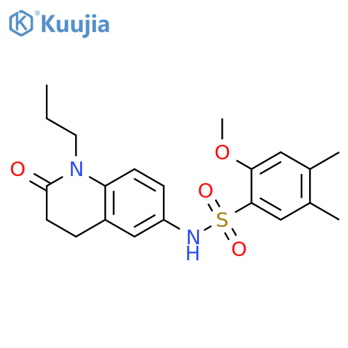2-methoxy-4,5-dimethyl-N-(2-oxo-1-propyl-1,2,3,4-tetrahydroquinolin-6-yl)benzene-1-sulfonamide structure