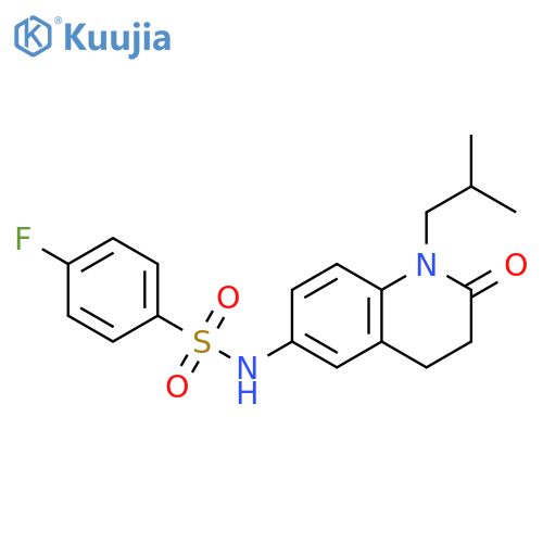 4-fluoro-N-1-(2-methylpropyl)-2-oxo-1,2,3,4-tetrahydroquinolin-6-ylbenzene-1-sulfonamide structure