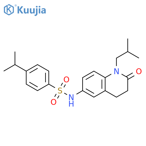 N-1-(2-methylpropyl)-2-oxo-1,2,3,4-tetrahydroquinolin-6-yl-4-(propan-2-yl)benzene-1-sulfonamide structure