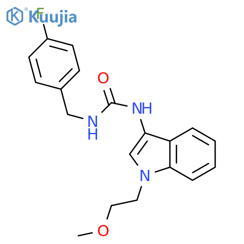 1-(4-fluorophenyl)methyl-3-1-(2-methoxyethyl)-1H-indol-3-ylurea structure