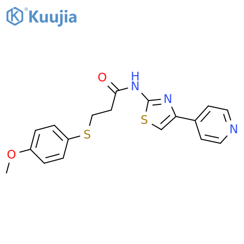 3-(4-methoxyphenyl)sulfanyl-N-4-(pyridin-4-yl)-1,3-thiazol-2-ylpropanamide structure