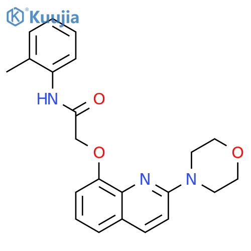 N-(2-methylphenyl)-2-{2-(morpholin-4-yl)quinolin-8-yloxy}acetamide structure