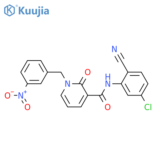 N-(5-chloro-2-cyanophenyl)-1-(3-nitrophenyl)methyl-2-oxo-1,2-dihydropyridine-3-carboxamide structure