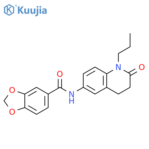 N-(2-oxo-1-propyl-1,2,3,4-tetrahydroquinolin-6-yl)-2H-1,3-benzodioxole-5-carboxamide structure