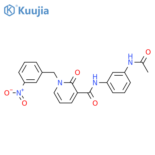 N-(3-acetamidophenyl)-1-(3-nitrophenyl)methyl-2-oxo-1,2-dihydropyridine-3-carboxamide structure