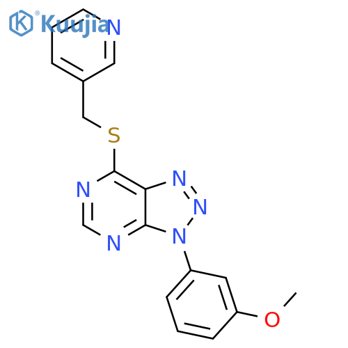 3-({3-(3-methoxyphenyl)-3H-1,2,3triazolo4,5-dpyrimidin-7-ylsulfanyl}methyl)pyridine structure