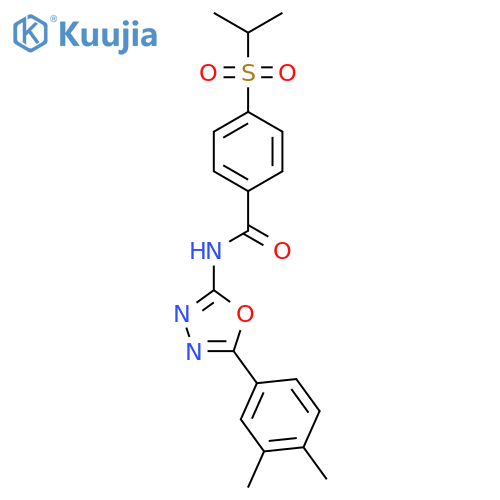N-5-(3,4-dimethylphenyl)-1,3,4-oxadiazol-2-yl-4-(propane-2-sulfonyl)benzamide structure