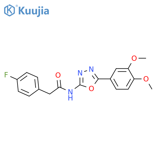 N-5-(3,4-dimethoxyphenyl)-1,3,4-oxadiazol-2-yl-2-(4-fluorophenyl)acetamide structure