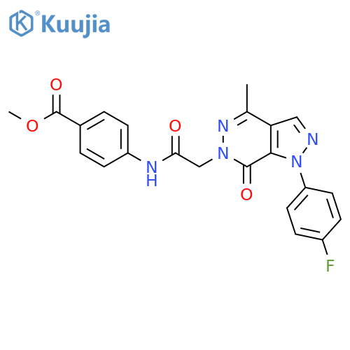 methyl 4-{2-1-(4-fluorophenyl)-4-methyl-7-oxo-1H,6H,7H-pyrazolo3,4-dpyridazin-6-ylacetamido}benzoate structure