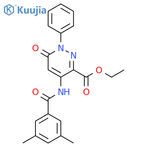 ethyl 4-(3,5-dimethylbenzamido)-6-oxo-1-phenyl-1,6-dihydropyridazine-3-carboxylate structure