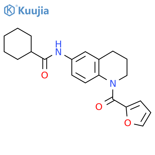N-1-(furan-2-carbonyl)-1,2,3,4-tetrahydroquinolin-6-ylcyclohexanecarboxamide structure
