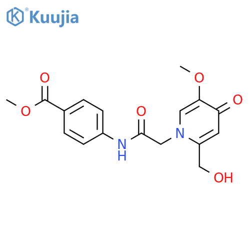 methyl 4-{2-2-(hydroxymethyl)-5-methoxy-4-oxo-1,4-dihydropyridin-1-ylacetamido}benzoate structure