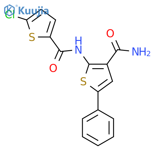 2-(5-chlorothiophene-2-amido)-5-phenylthiophene-3-carboxamide structure