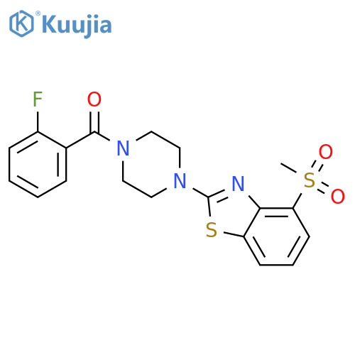 2-4-(2-fluorobenzoyl)piperazin-1-yl-4-methanesulfonyl-1,3-benzothiazole structure