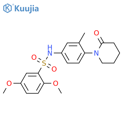 2,5-dimethoxy-N-3-methyl-4-(2-oxopiperidin-1-yl)phenylbenzene-1-sulfonamide structure