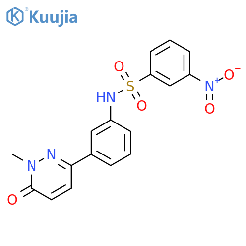 N-3-(1-methyl-6-oxo-1,6-dihydropyridazin-3-yl)phenyl-3-nitrobenzene-1-sulfonamide structure
