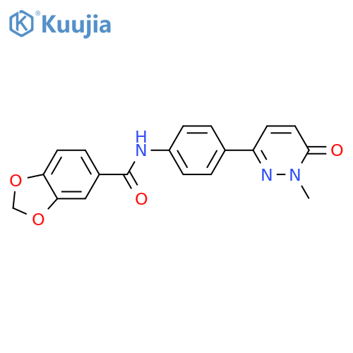 N-4-(1-methyl-6-oxo-1,6-dihydropyridazin-3-yl)phenyl-2H-1,3-benzodioxole-5-carboxamide structure