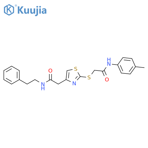 2-2-({(4-methylphenyl)carbamoylmethyl}sulfanyl)-1,3-thiazol-4-yl-N-(2-phenylethyl)acetamide structure